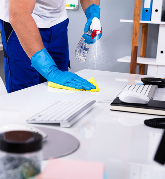 disenfecting office table