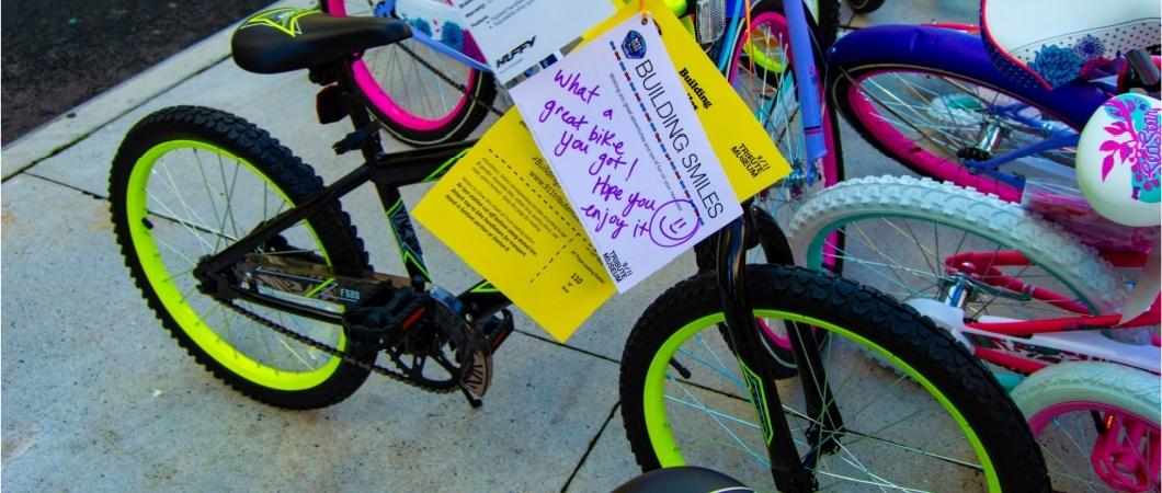 donated bicycle with a little note