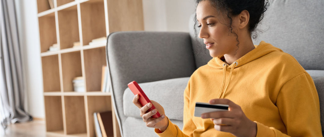 woman making online donation