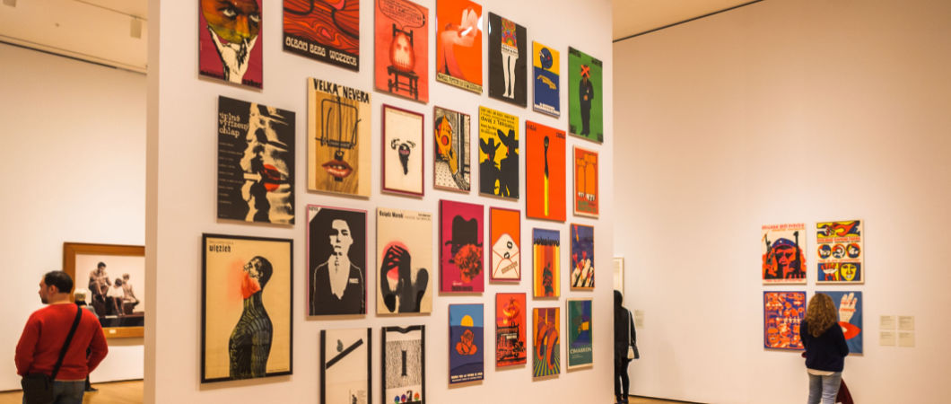 lot of people visiting an art museum