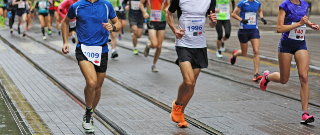 group of people joining in charity marathon