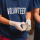 volunteers checking the donated canned food