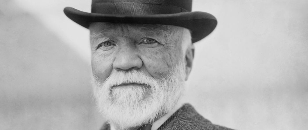 black and white image of Andrew Carnegie