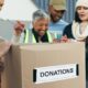 volunteers collecting non monetary donations