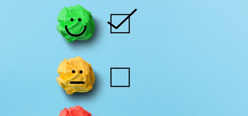 checklist with different emotions