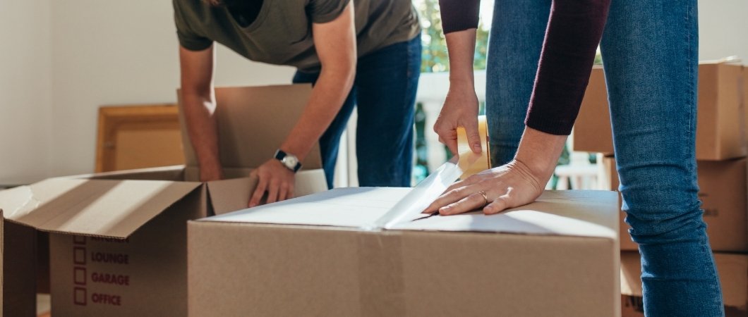 packing two brown boxes
