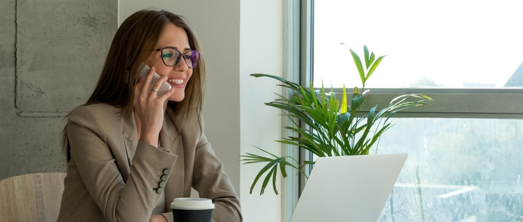 woman calling charity to donate