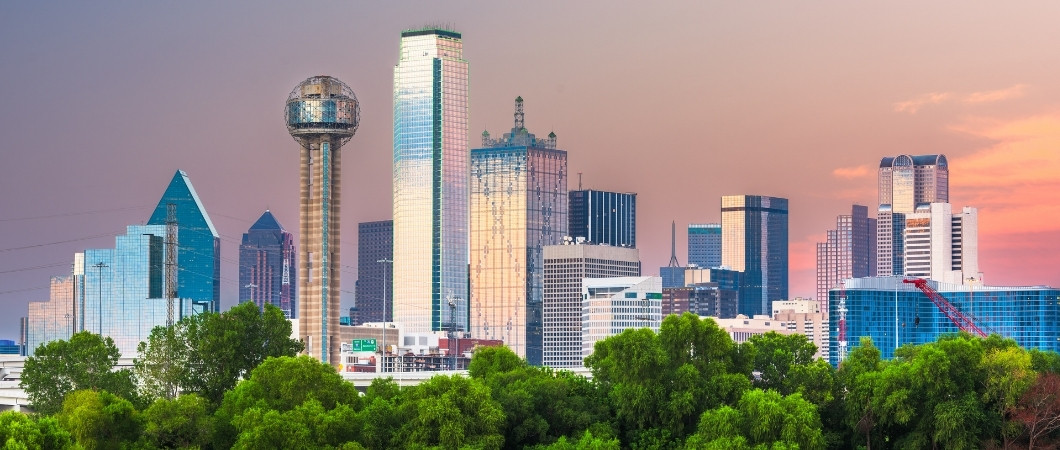 dallas city aerial view